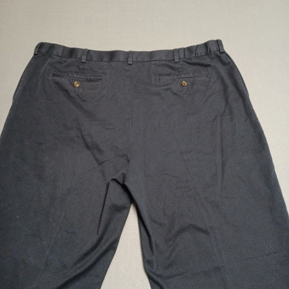 Roundtree & Yorke Pants Men 44x32 Blue Chinos Classic Fit Expandable Waist Cottn